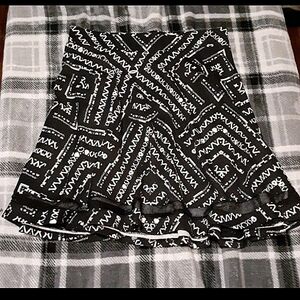 Black and White Patterned Skirt